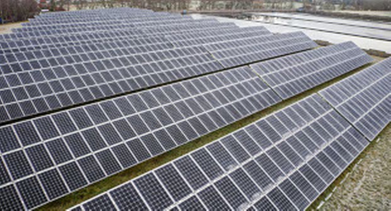 Rows of solar panels