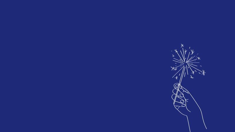 Vector image of a hand holding a sparkler